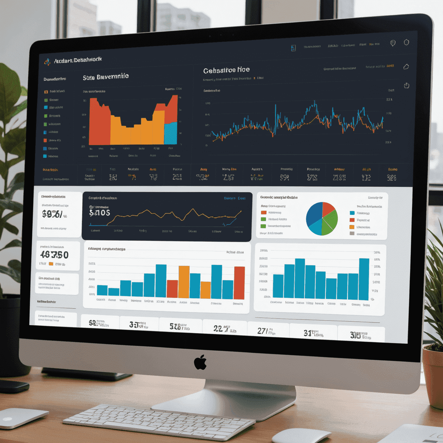Interactive dashboard showing real-time pricing adjustments based on market conditions. Graphs display price fluctuations and competitor analysis with AI recommendations highlighted.